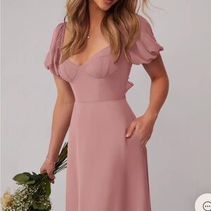 Elegant Pink Evening Gown petite